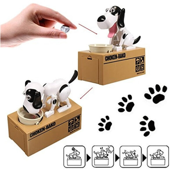 Alcancía Robotica Perro Come Monedas Choken Bako