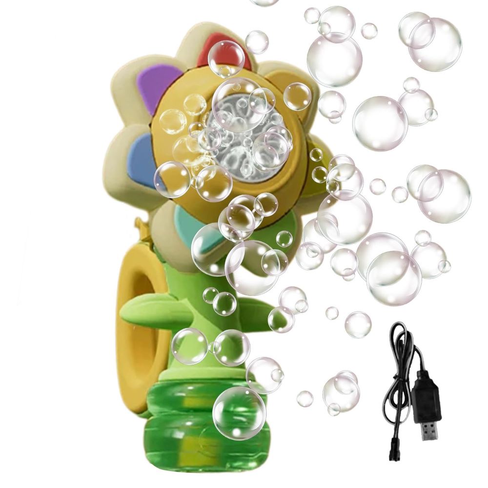 Maquina de burbujas en forma de girasol recargable IDEA DE REGALO