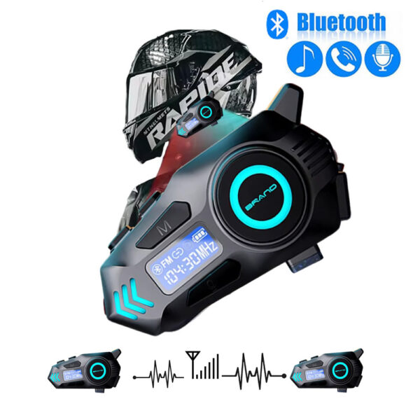Bluetooth 5,4  Reducción de ruido  Impermeable IPX8 Radio FM y asistente de voz Responde Ilamadas Compatible con cualquier casco Hasta 40 horas de autonomía