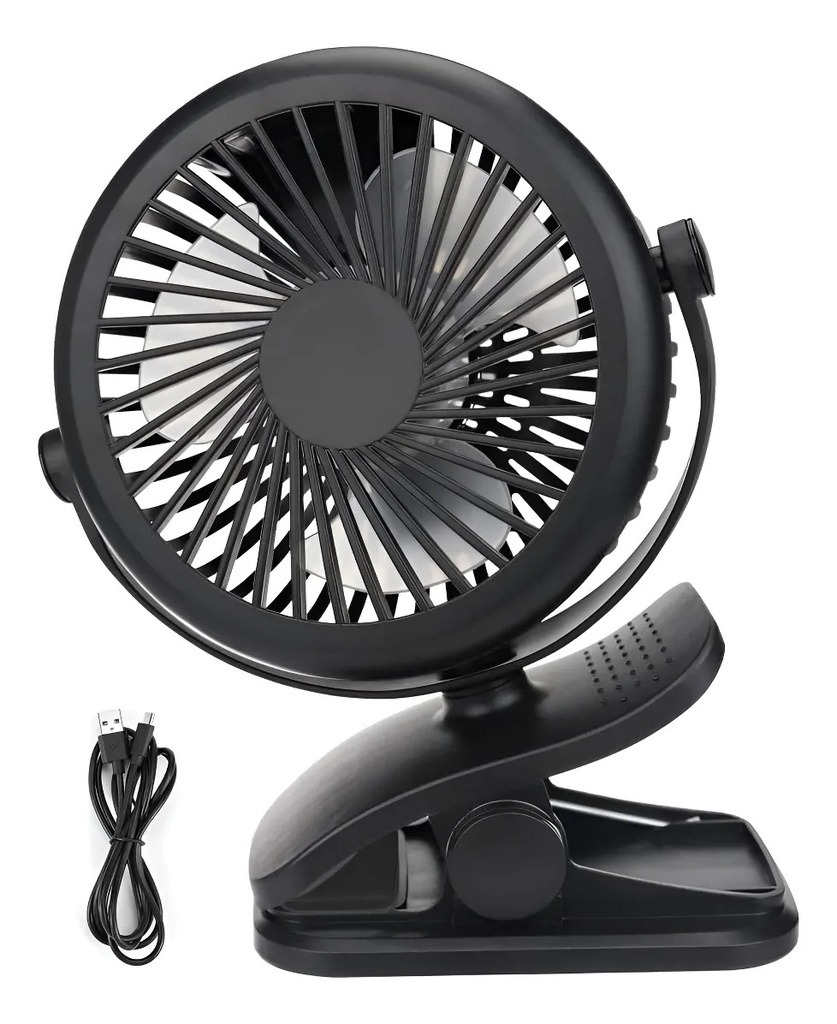 Ventilador Portátil 3 Velocidades Negro