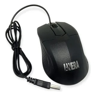 Mouse Óptico Con Cable Usb Marca Anera Negro
