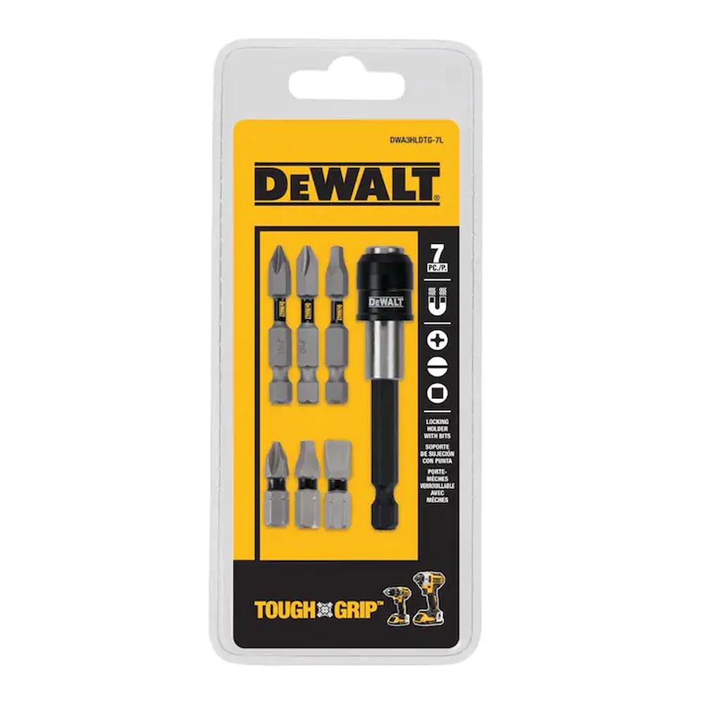 Juego de puntas para atornillar, 7 piezas, tough grip, DeWalt