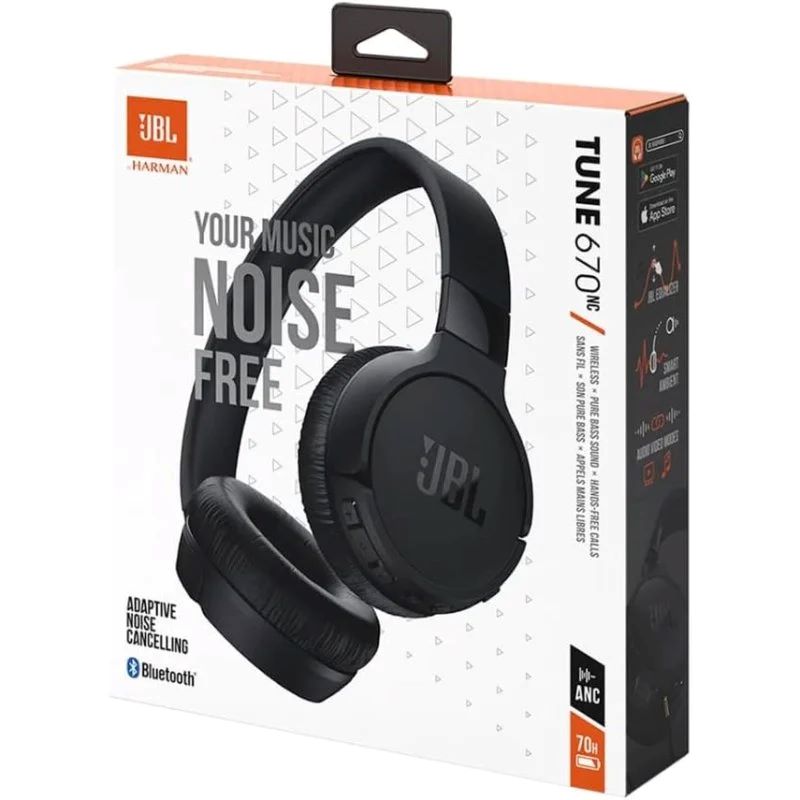 Audifono bluetooth tipo diadema tune 670NC negro JBL