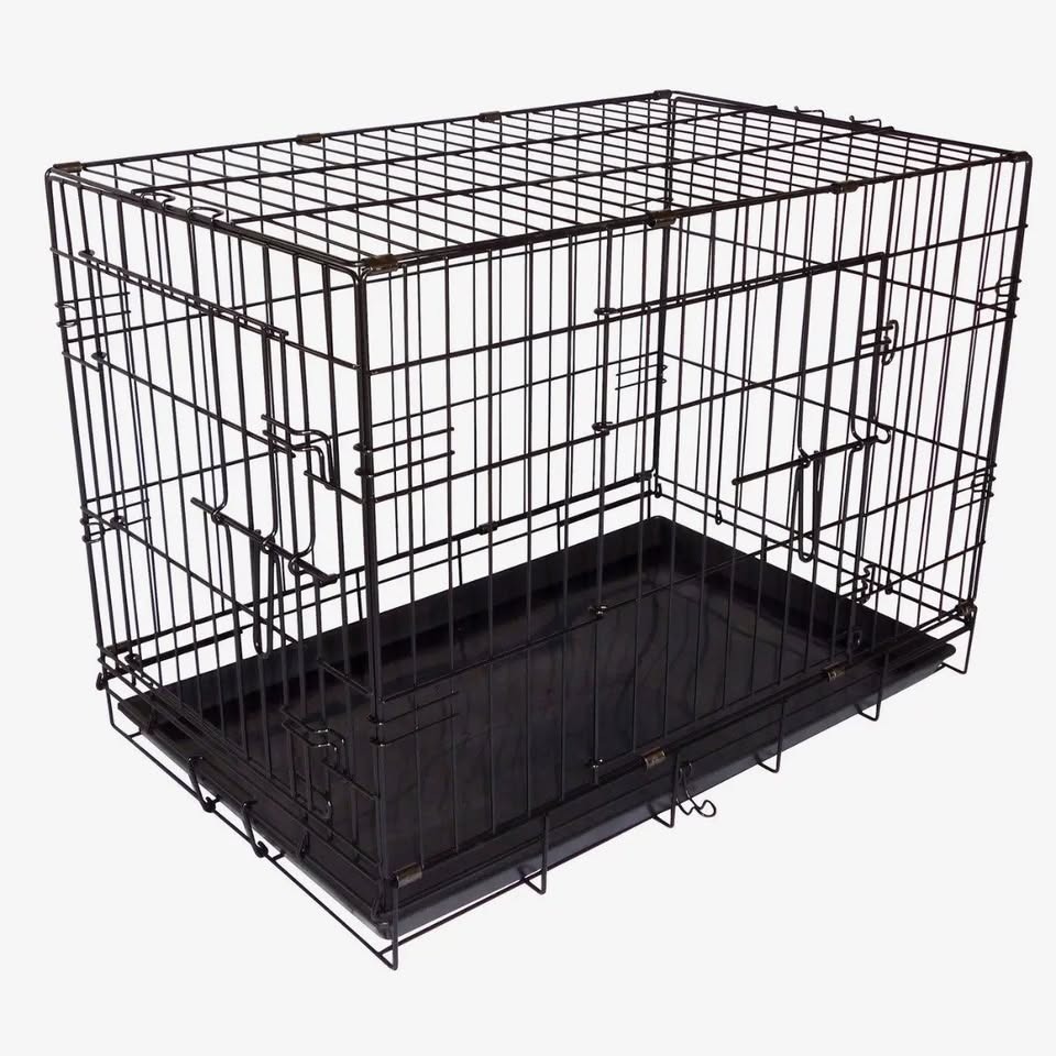 JAULA METÁLICA PLEGABLE PARA MASCOTAS / PERRO - 91x62x70cm.