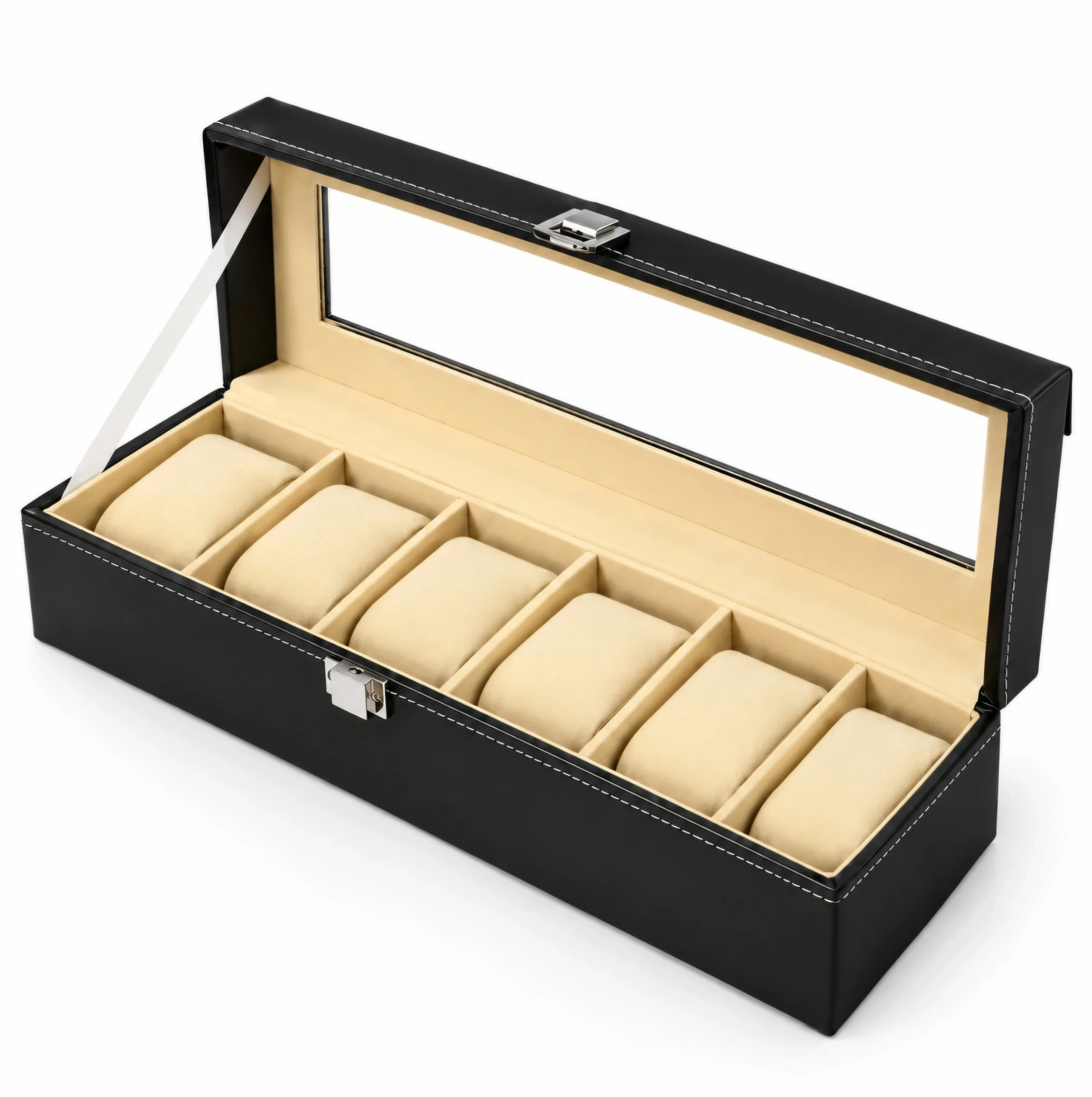 [LD-402] CAJA ORGANIZADORA PARA 6 RELOJES CON TAPA TRANSPARENTE