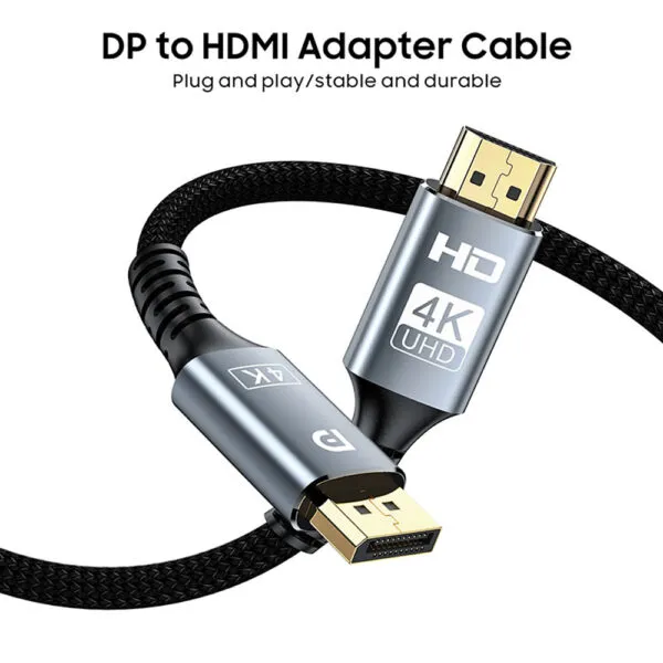 [Cable de Video DisplayPort DP 1.2 a HDMI 4K 30Hz 3Mts] Cable de Video DisplayPort DP 1.2 a HDMI 4K 30Hz 3Mts