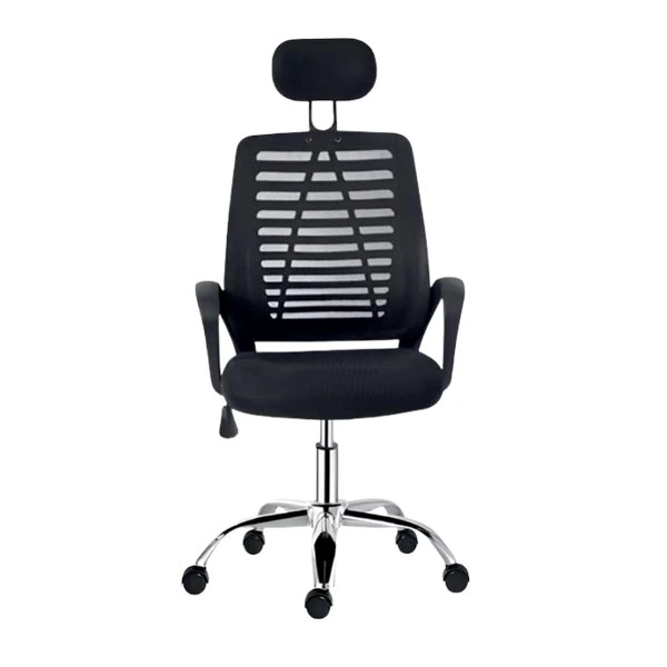 Silla Ergonómica con apoya cabeza Mesh Negra