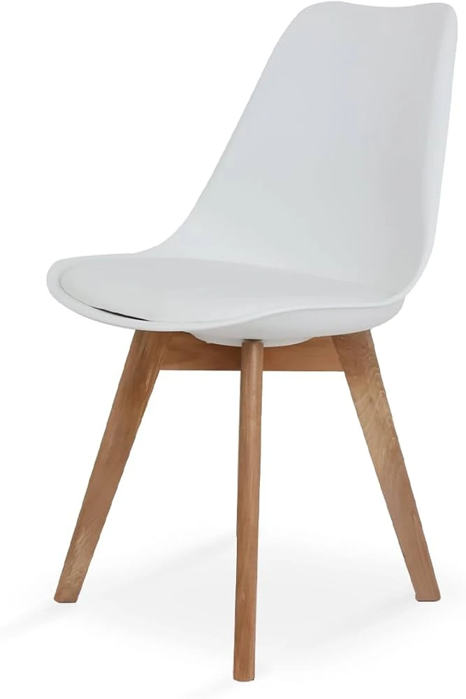 Silla Eames Tulip Acolchada Blanca