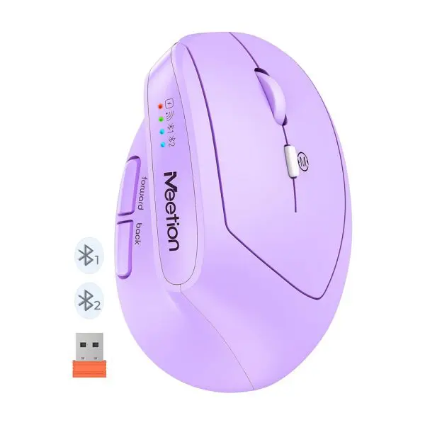 Mouse Wireless BTM008 Purpura Meetion