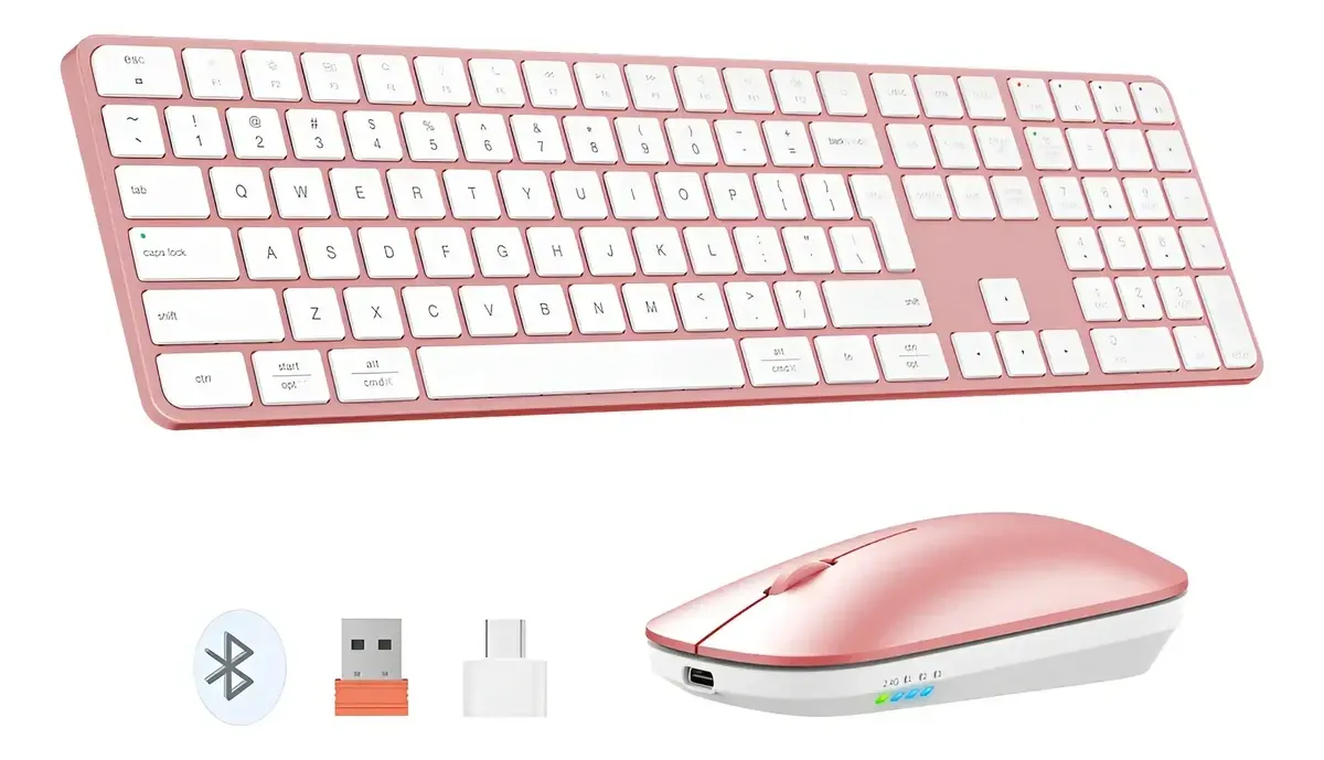Combo teclado y mouse Wireless C 230 Rosado Gold Meetion