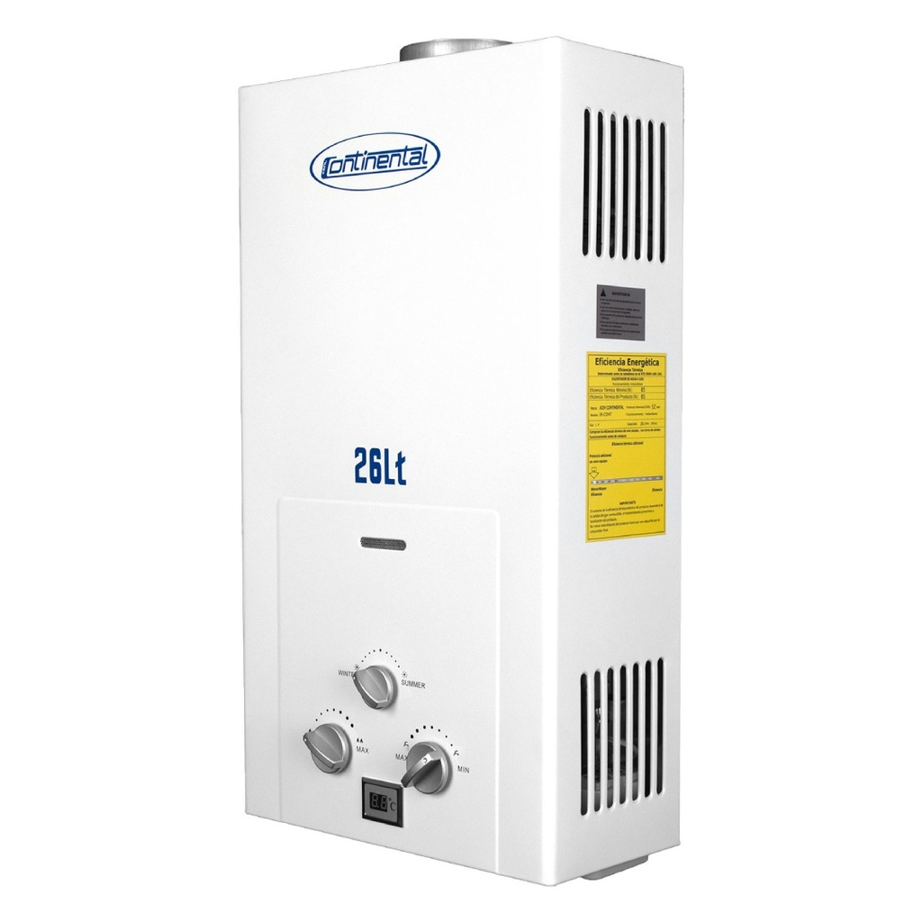 Calefon A gas continental de 26 litros