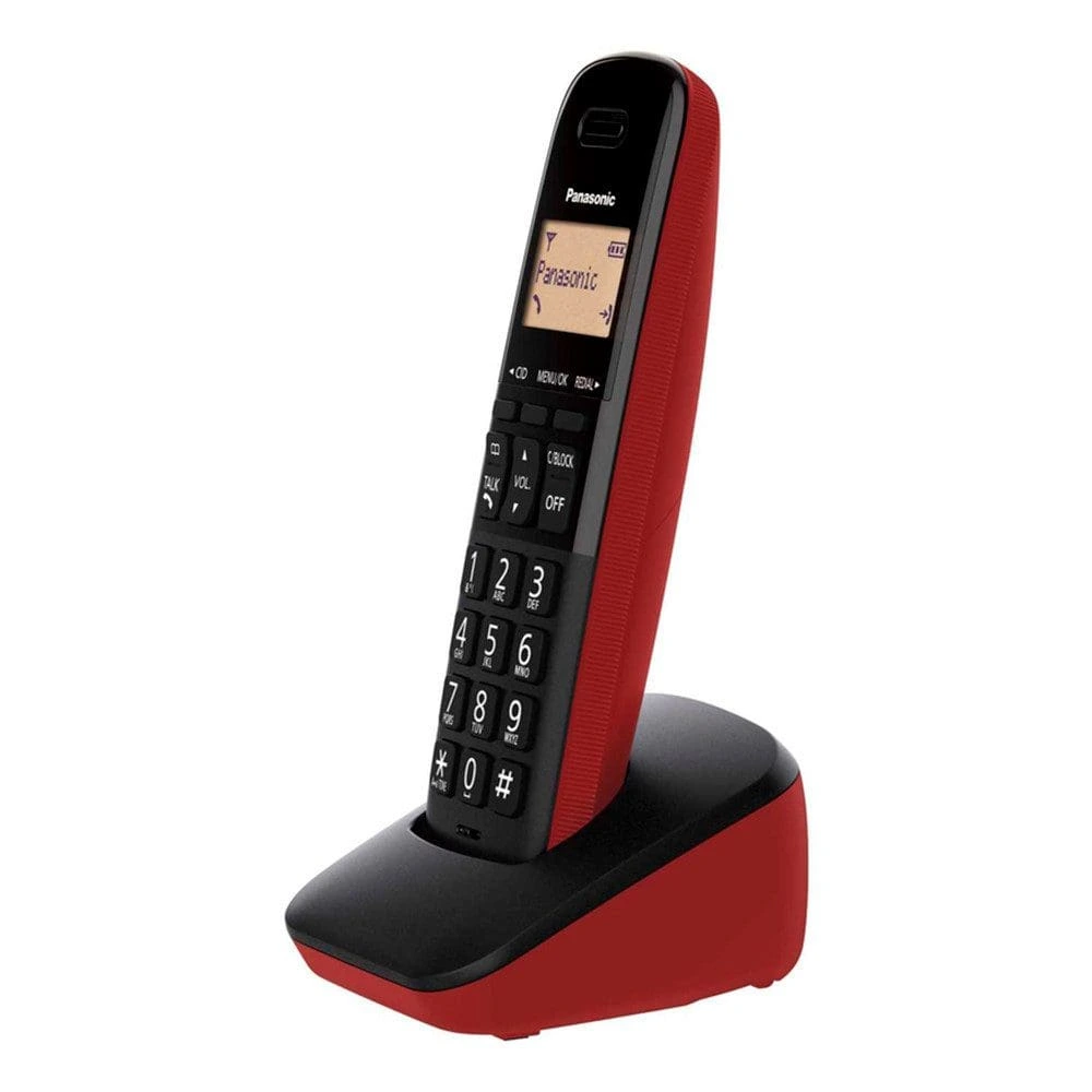 Telefono Inalambrico 1 Auricular, Rojo C/identificador, Boton Bloqueo Llamadas Panasonic