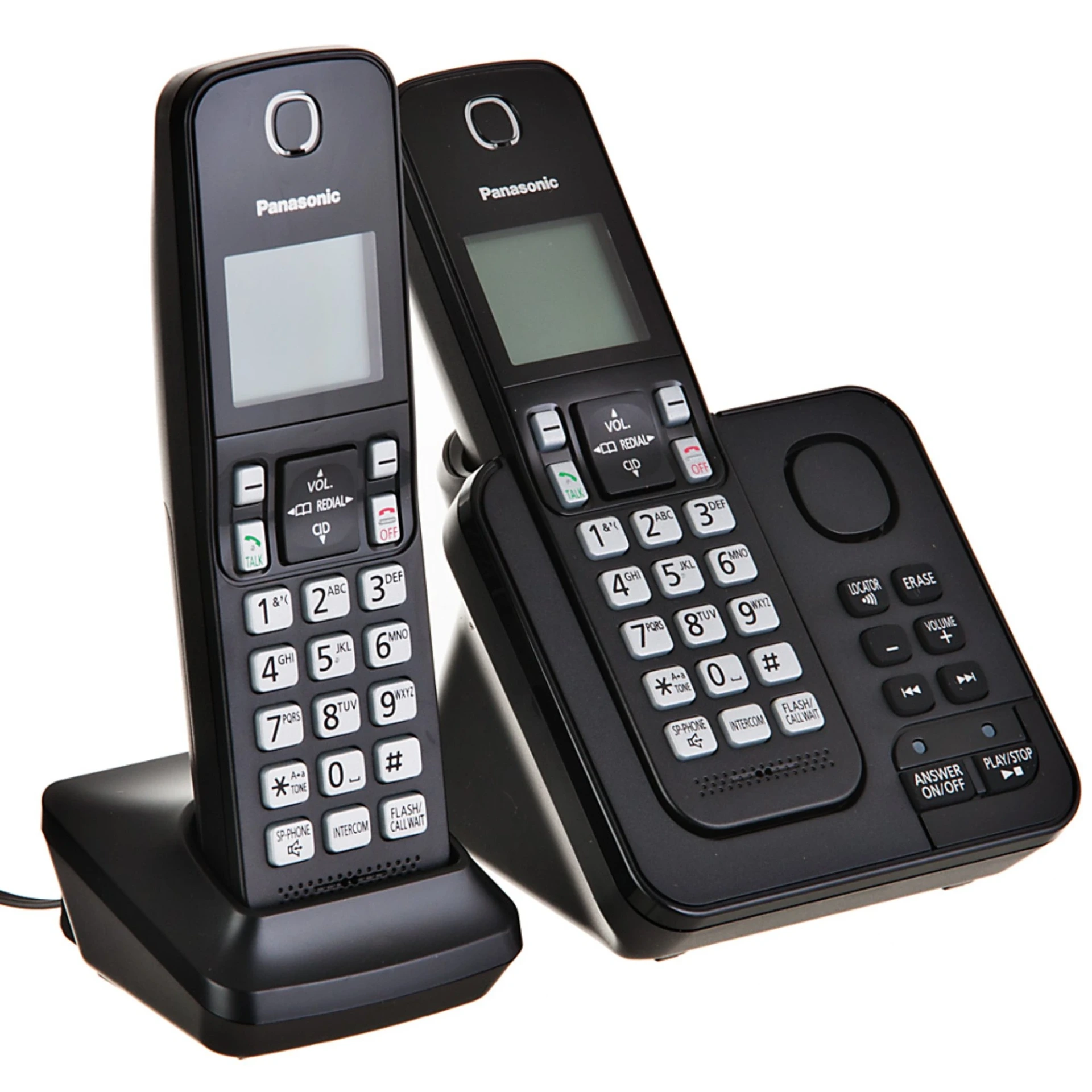 Telefono Inalambrico Dect6.0, 2 Bases, C/identificador, Altavoz, Contestador, Negro, Panasonic
