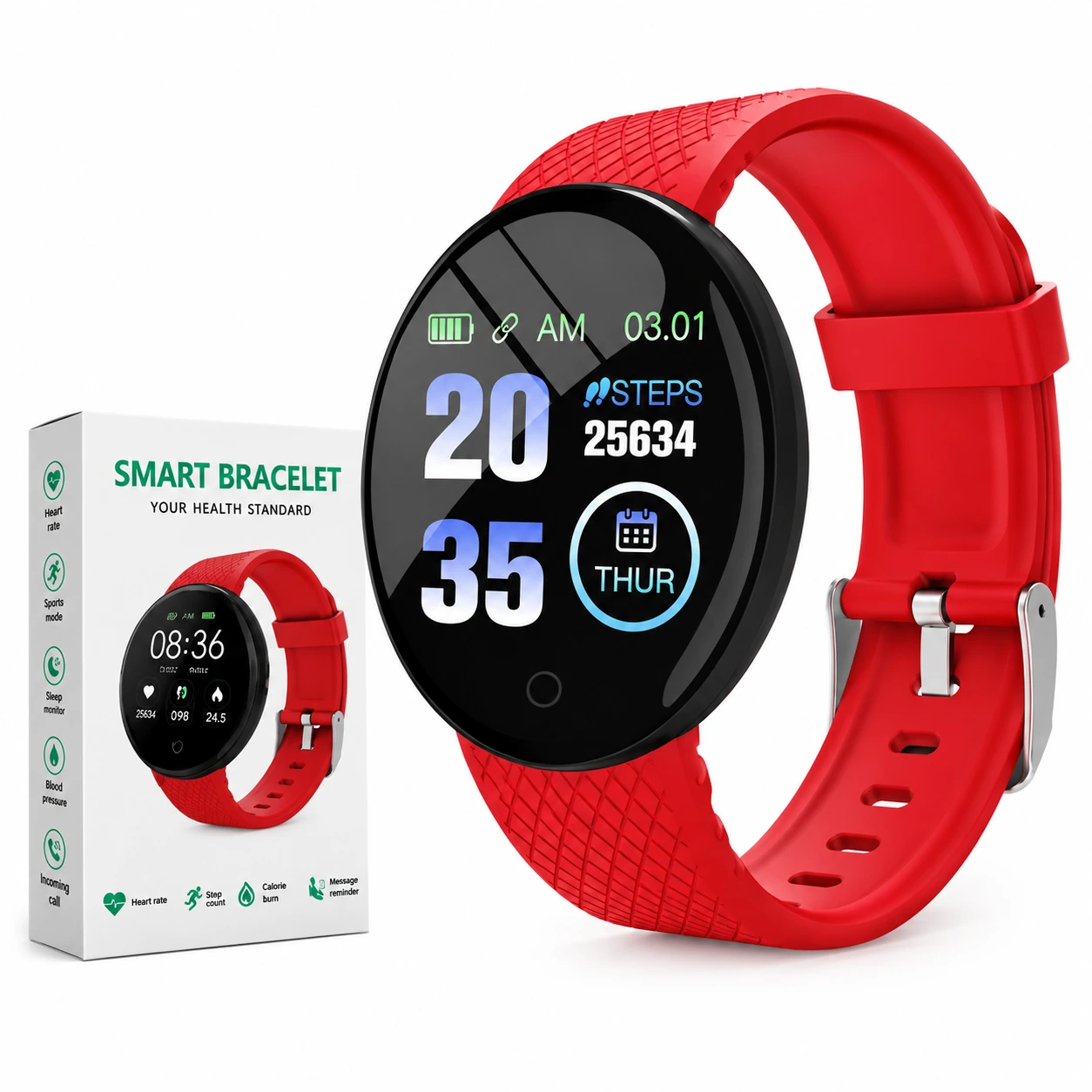 Smart Watch D18 Rojo