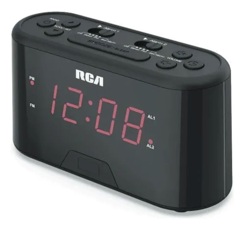 Radio Reloj Despertador Con Doble Alarma Rca ENERO EN MOVIMIENTO