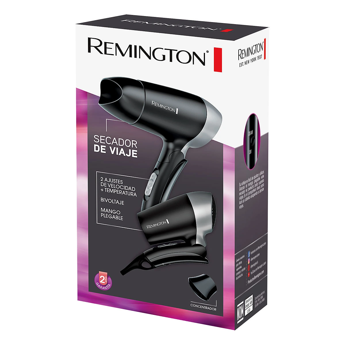 Secador P/Cabello de Viaje, Remington