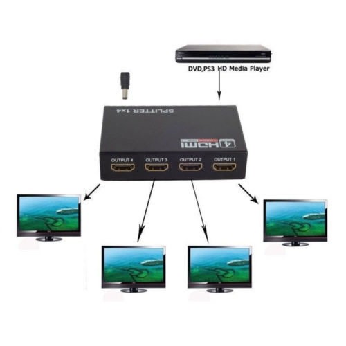 Splitter Hdmi 1X4 Full Hd 3D V1.4 Multiplicador 1080P