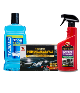 Kit Carnauba - Shampoo 1.2L + Cera Carnauba + Limpiador De Interiores