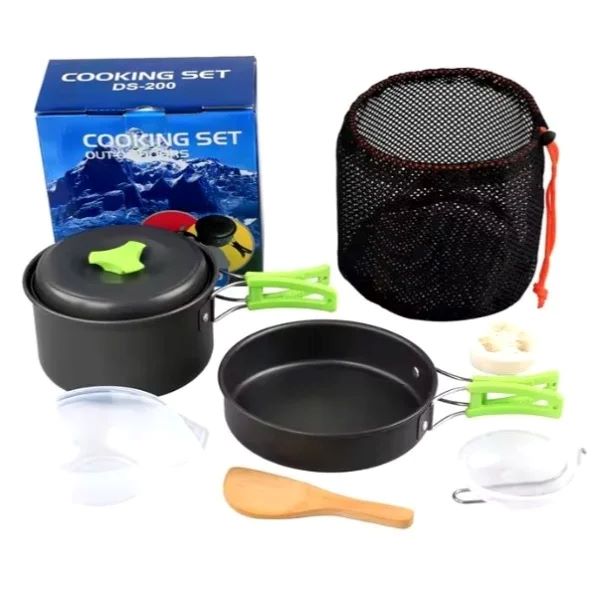 [O6C1825] Juego de ollas portatiles de aluminio camping, Echef pro