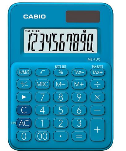 Calculadora casio de mesa compacta 10 dig azul