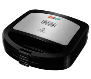 Sanduchera Panini Xpress - color negro con plateado - Black+Decker