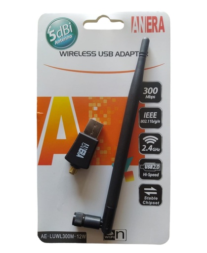 [HOACC03] Adaptador Antena Para Red Wfi Wireless 300mbps 5dbi Anera