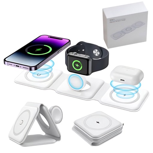 [FG-C344] Cargador Inalámbrico Plegable Para Teléfono Celular 3 En 1