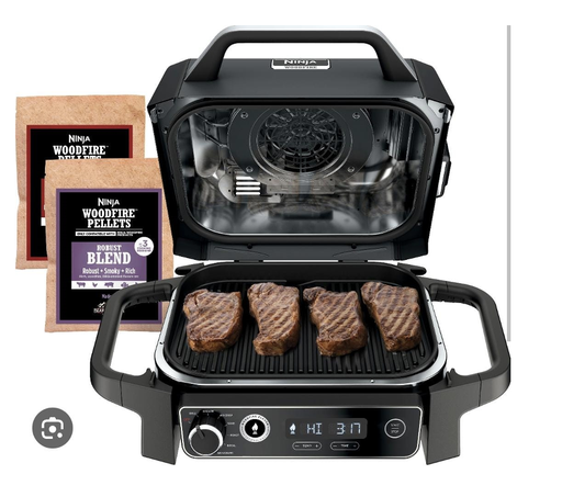 [OG751BRN] Ninja Woodfire Pro parrilla eléctrica portátil para exteriores, gris