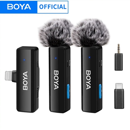 [boyaa2] Microfonos dobles Boya BoyaLink A2 USB-C + Lightining + 3.5mm TRS NC