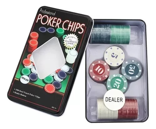 [JM-1282] Set De Poker Caja De Metal 100 Fichas