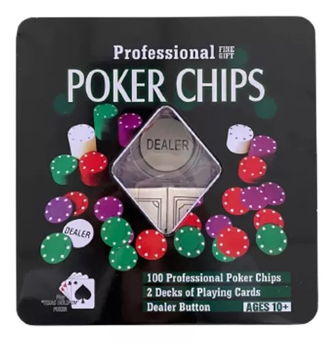 [2019101512853] Set De Poker 100 Fichas Con 2 Mazos Poker Chips